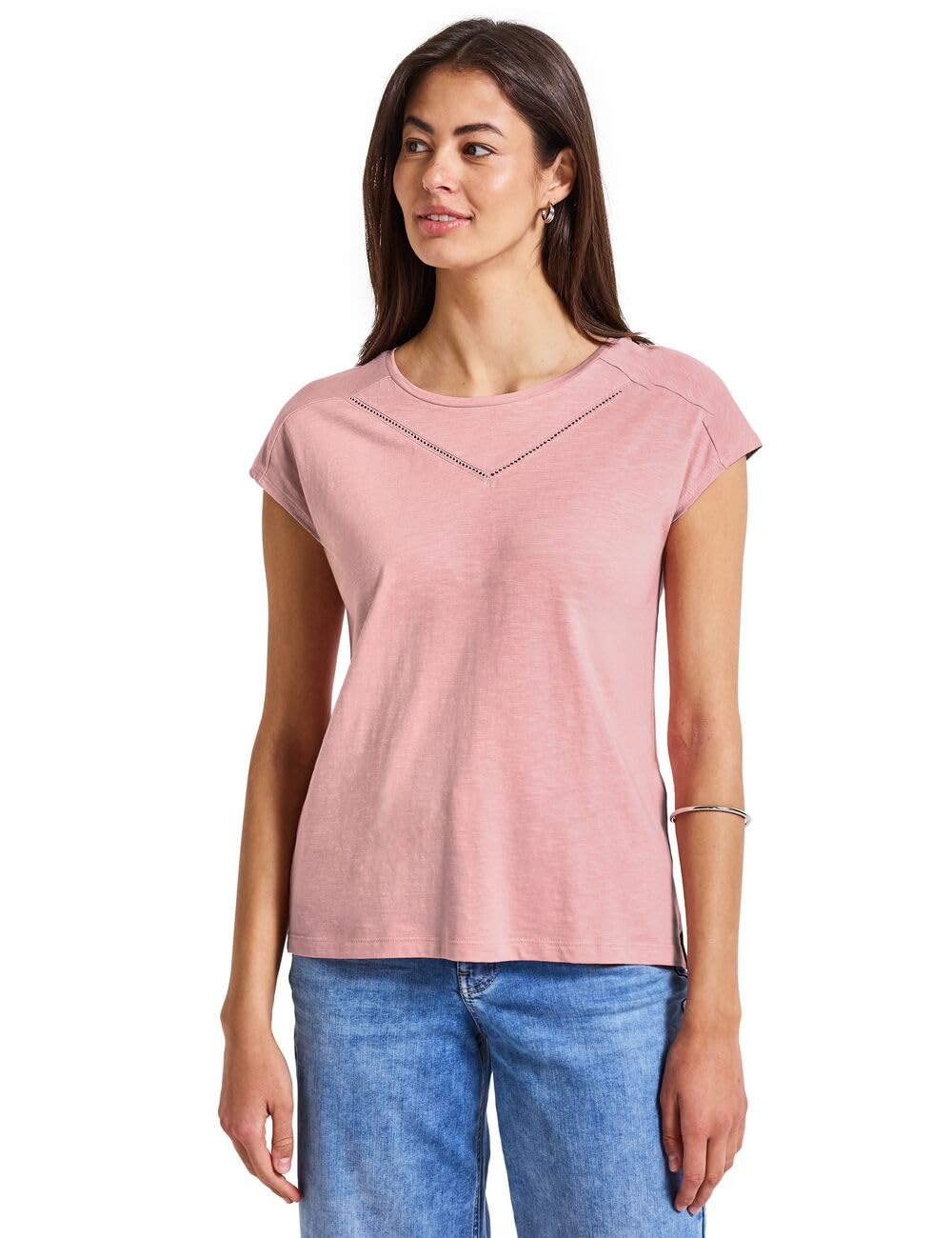 Street One Women's Shirt with Decorative Tape, Blush Peach, 10