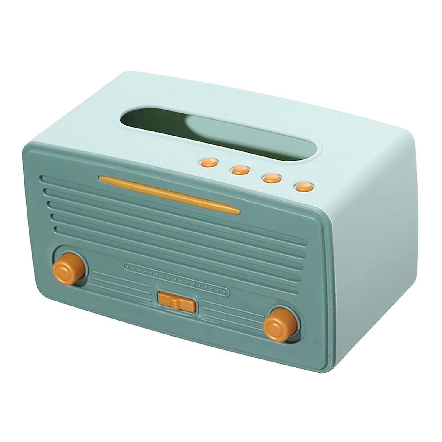 Retro Radio Tissue Box Holder | Unique Plastic Tissue Cover for Home Decor | Multifunctional Napkin Storage Box for Living Room, Bedroom, Kitchen, Office-image-25