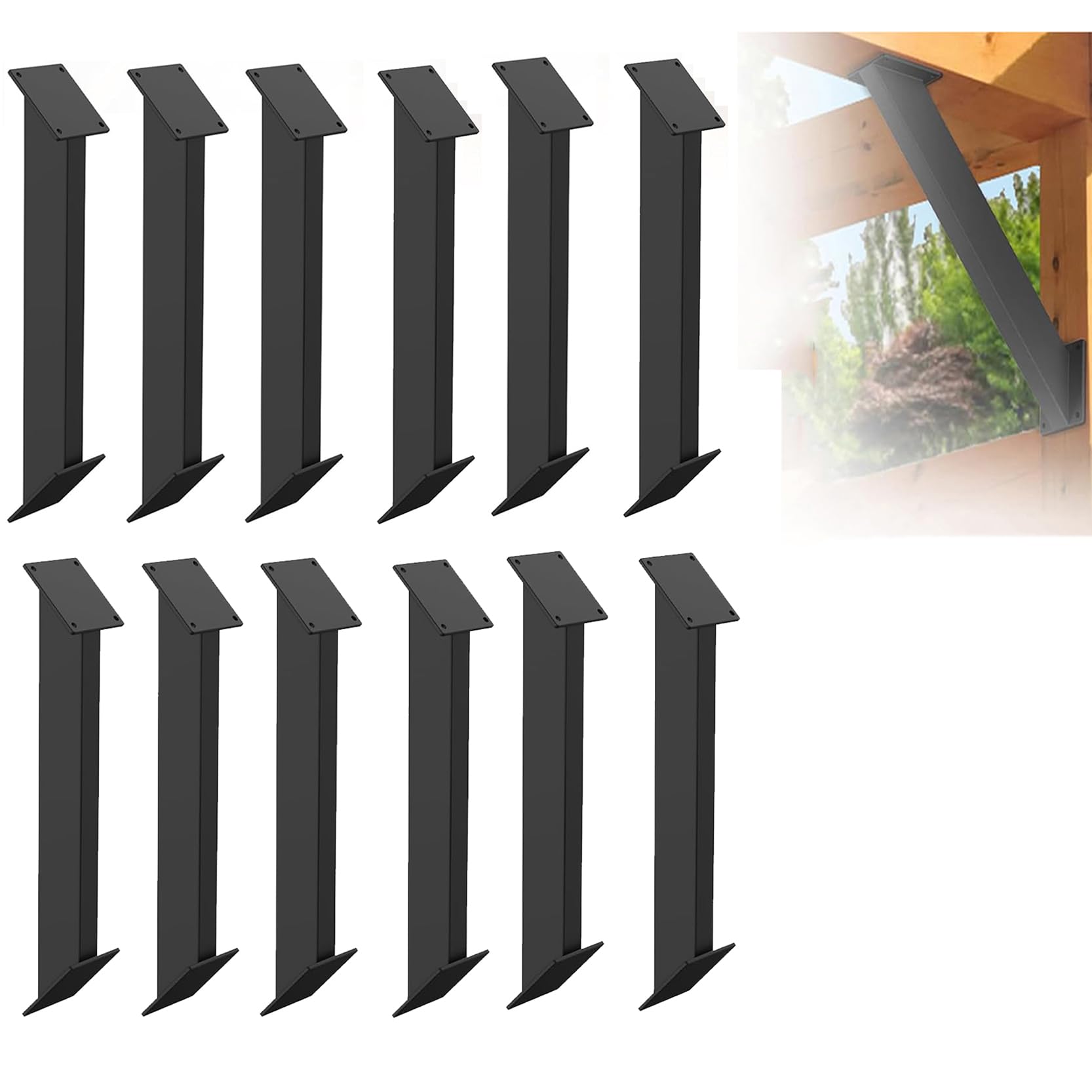 LQSYBHD Angle Brackets 45 Degree Angle Support Brackets 45 Degree Corner Braces Inside Joint for Gazebos,Tree Houses,Cabins and Patios 45-Degree Angle Corner Braces(Color:12pcs)