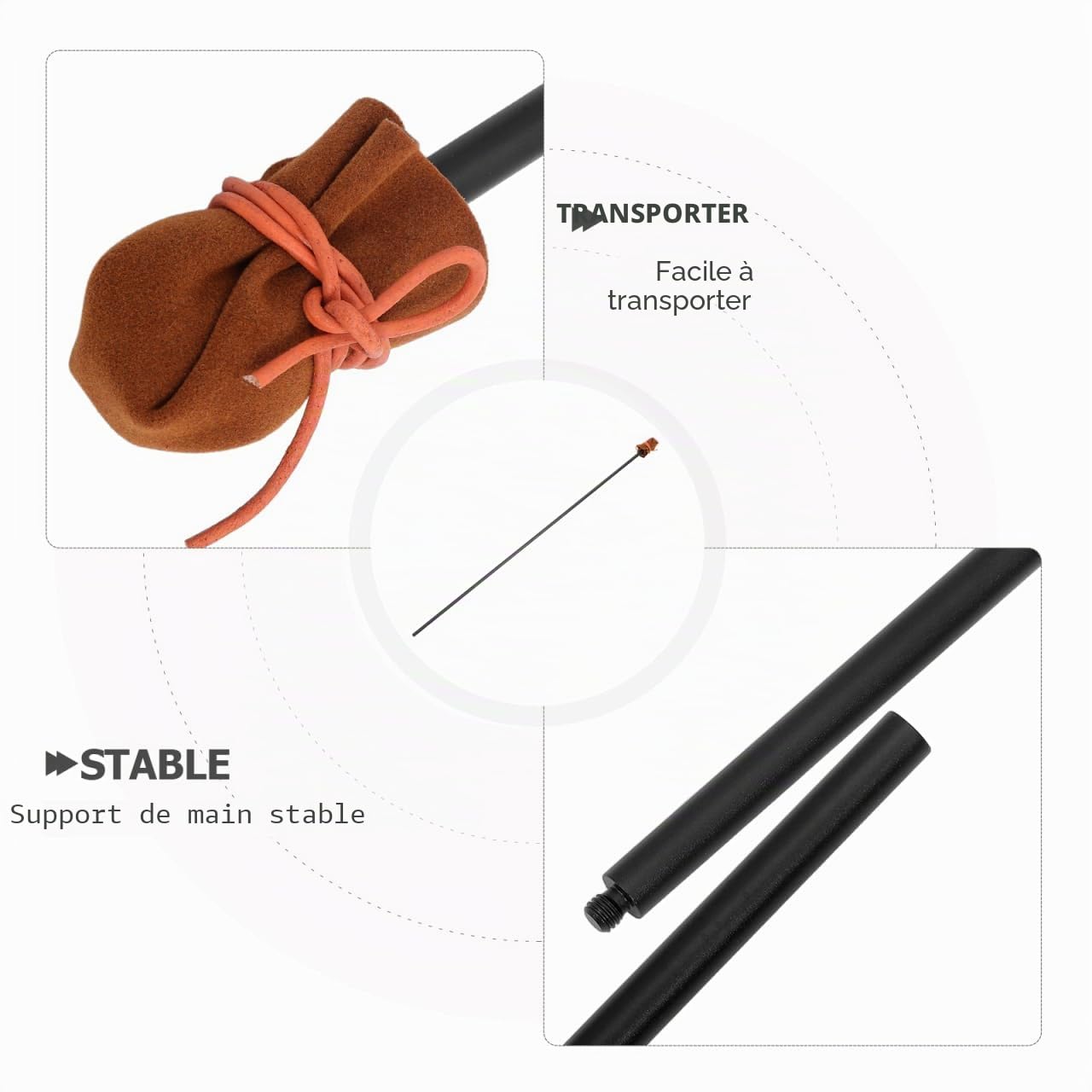 SHINEOFI Bâton Stabilisateur De Main Pour Le Dessin Bâtonnet De Peintre Pour Des Traits Précis Repose-Main Stable Avec Tête Sphérique Portable Pour Toile Atelier Et Extérieur 32.52 Pouces