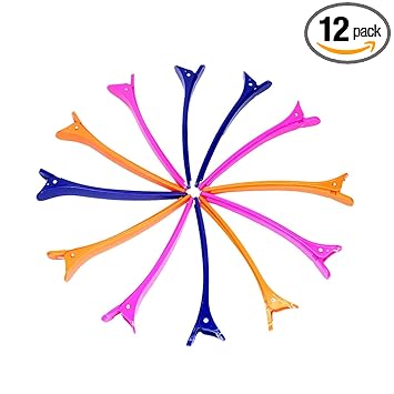 Wizme 12pcs Colorful Section Clips Salon Hairdressing Clip Flat Metal Hair Styling Tool Hair Cutting Clips