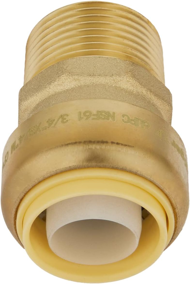 (Pack of 2) EFIELD 3/4 Inch x 3/4 Male Adapter Push to Connect Pex Copper, CPVC, 3/4 Inch, with a Disconnect Tool,(PF125-2PCS)