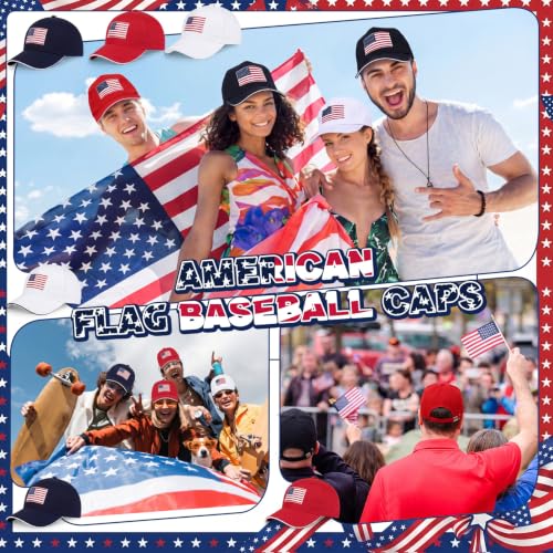 Image of Shyyween American Flag Baseball Hats 4th of July Hats 250 Anniversary Adjustable Patriotic Baseball Cap for Veterans Day