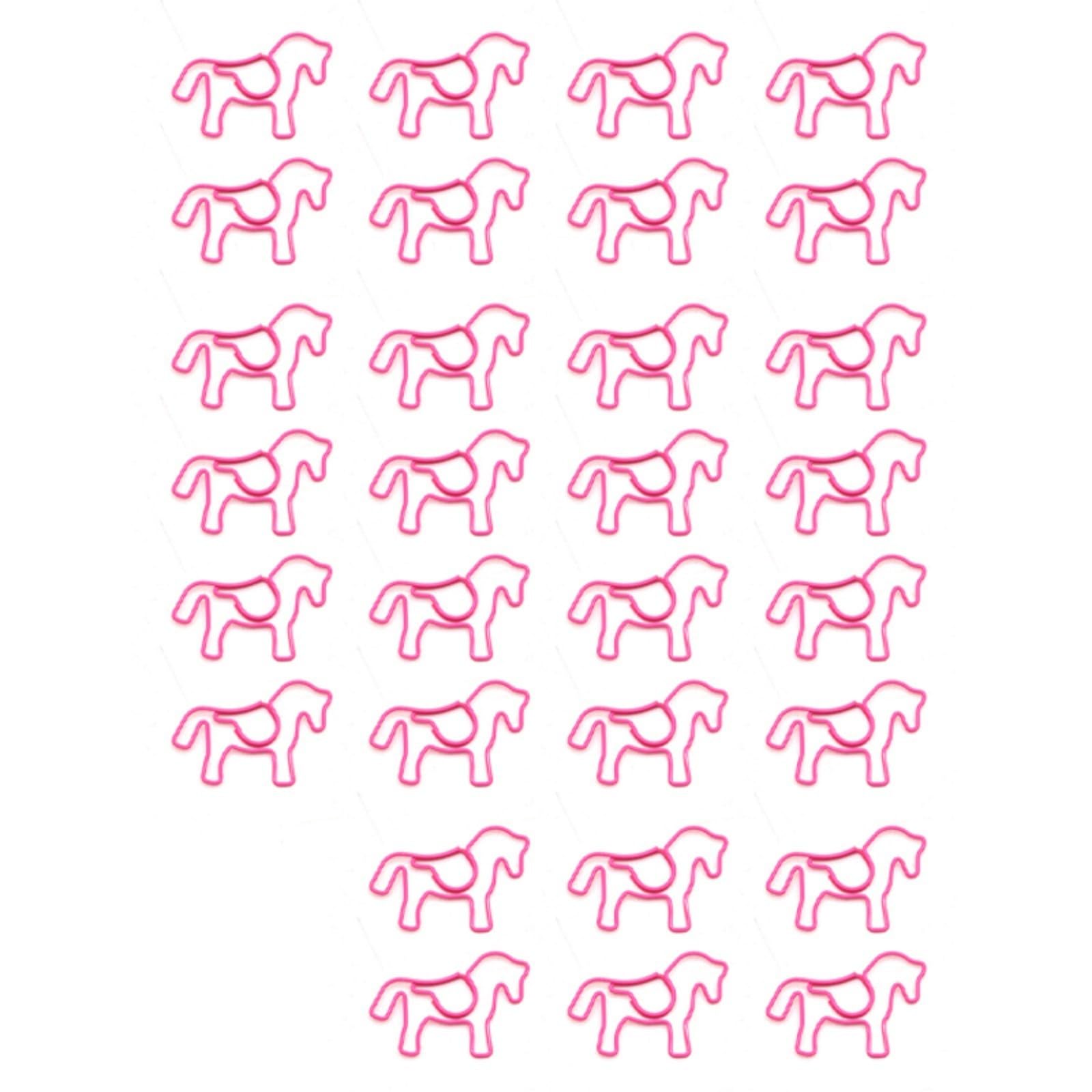 RBRMHM 30Pcs Horse Shape Paper Clip 38x27mm Metal Paperclips Bookmarks Page Clips for Document Note Cards Photo Organization