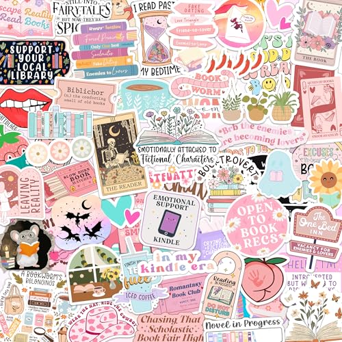 106 PCS Stickers for Kindle Bookish Romantasy, Book Holographic S...