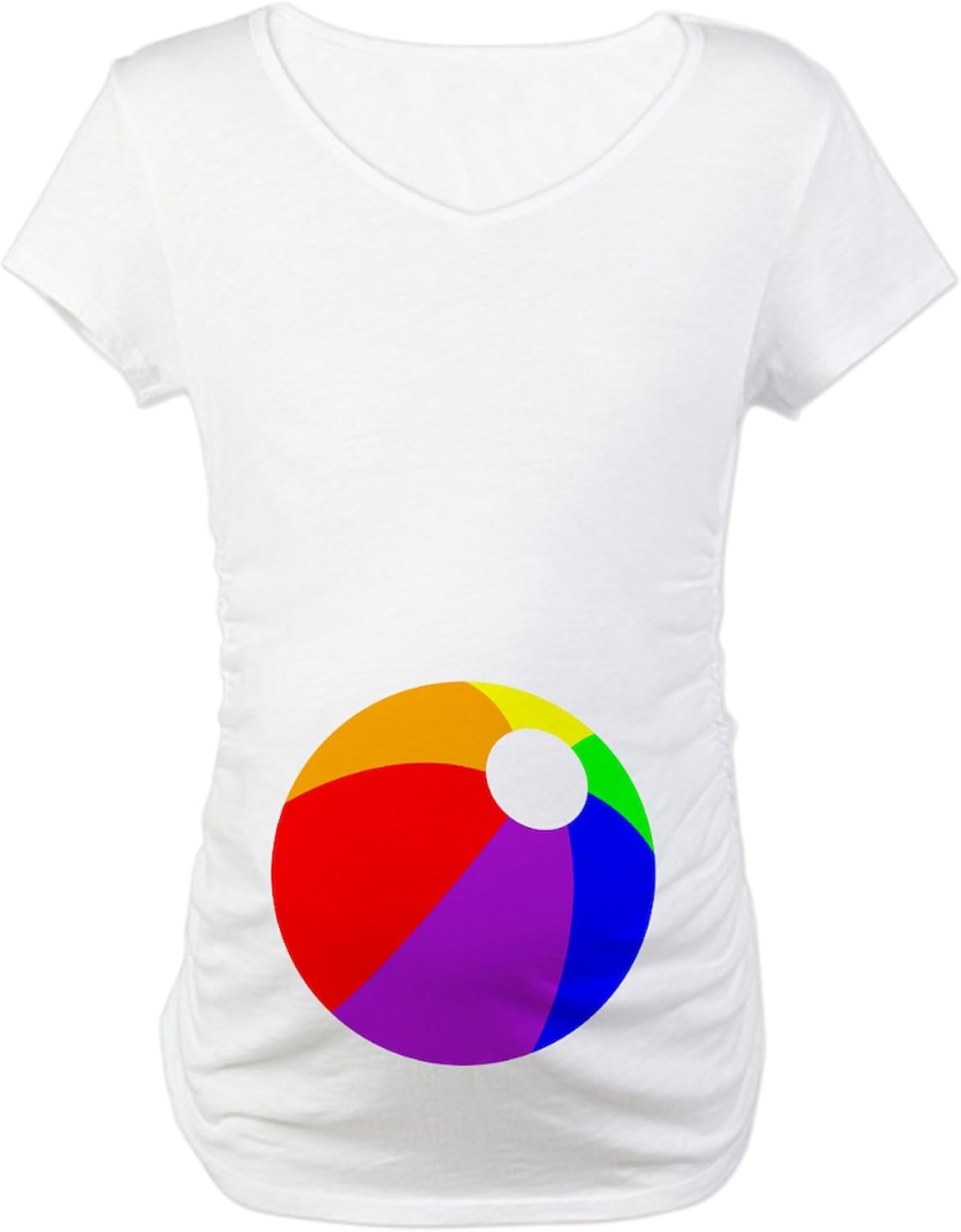 CafePress Beach Ball Belly Maternity T Shirt Women's Maternity Ruched Side T-Shirt