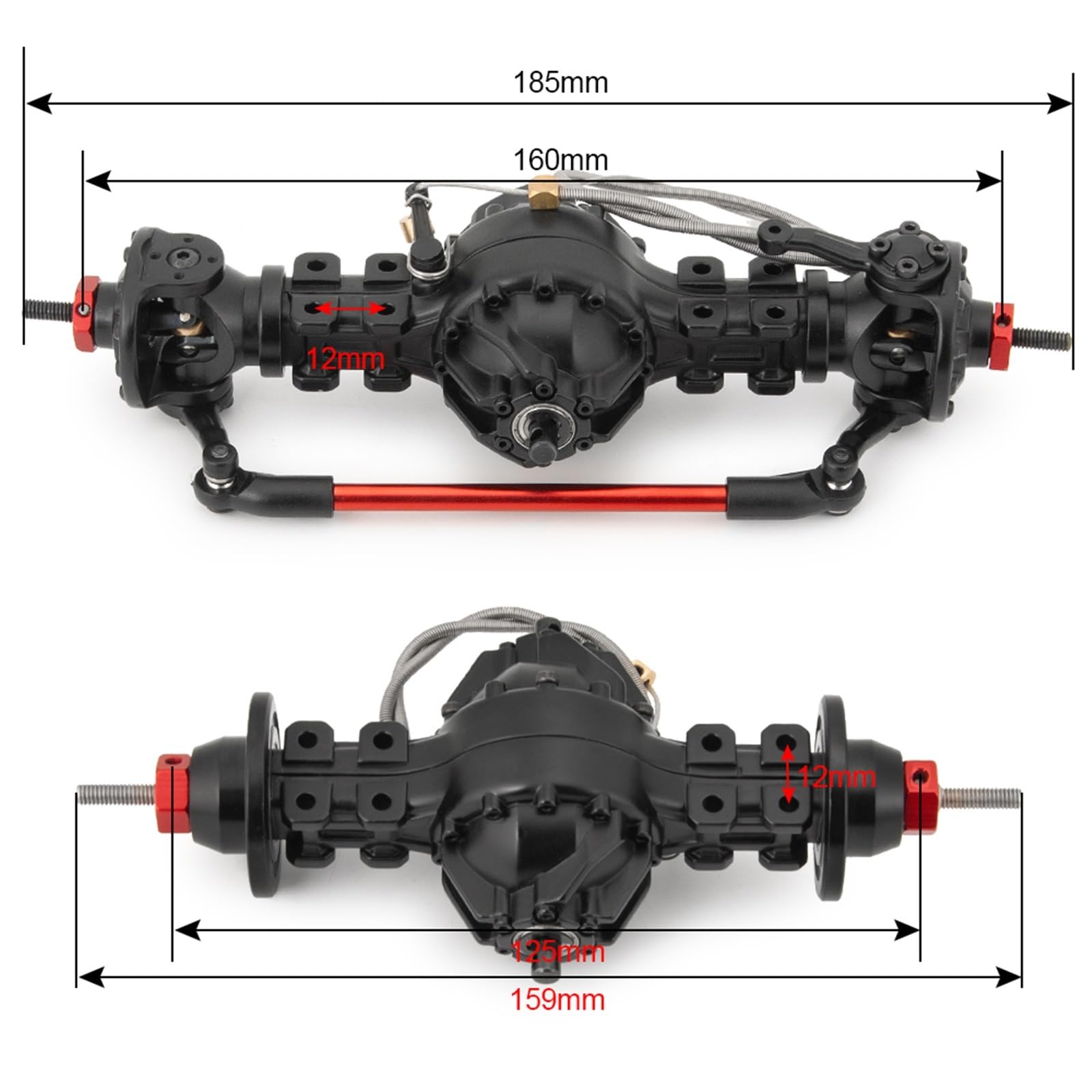 RC-Autoteile Zubehör Für Tamiya 1/14 Metall Vorderachse Hinterachse Medium Differential Achse Eingebautes Getriebe RC Anhänger Traktor Abschleppwagen Teile RC Auto Zubehör