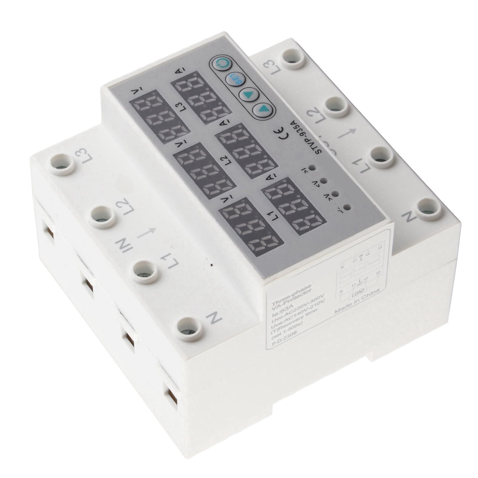 Protector de Corriente de Voltaje Ajustable, AC220V 380V (él apuñaló)