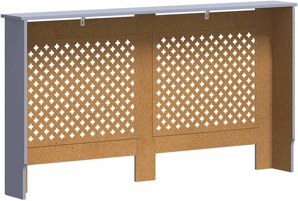 Radiator Cover Anthracite 59.8"x7.5"x32.1" MDF Modern Slatted Design Cabinet for Living Room with Additional Shelf Space