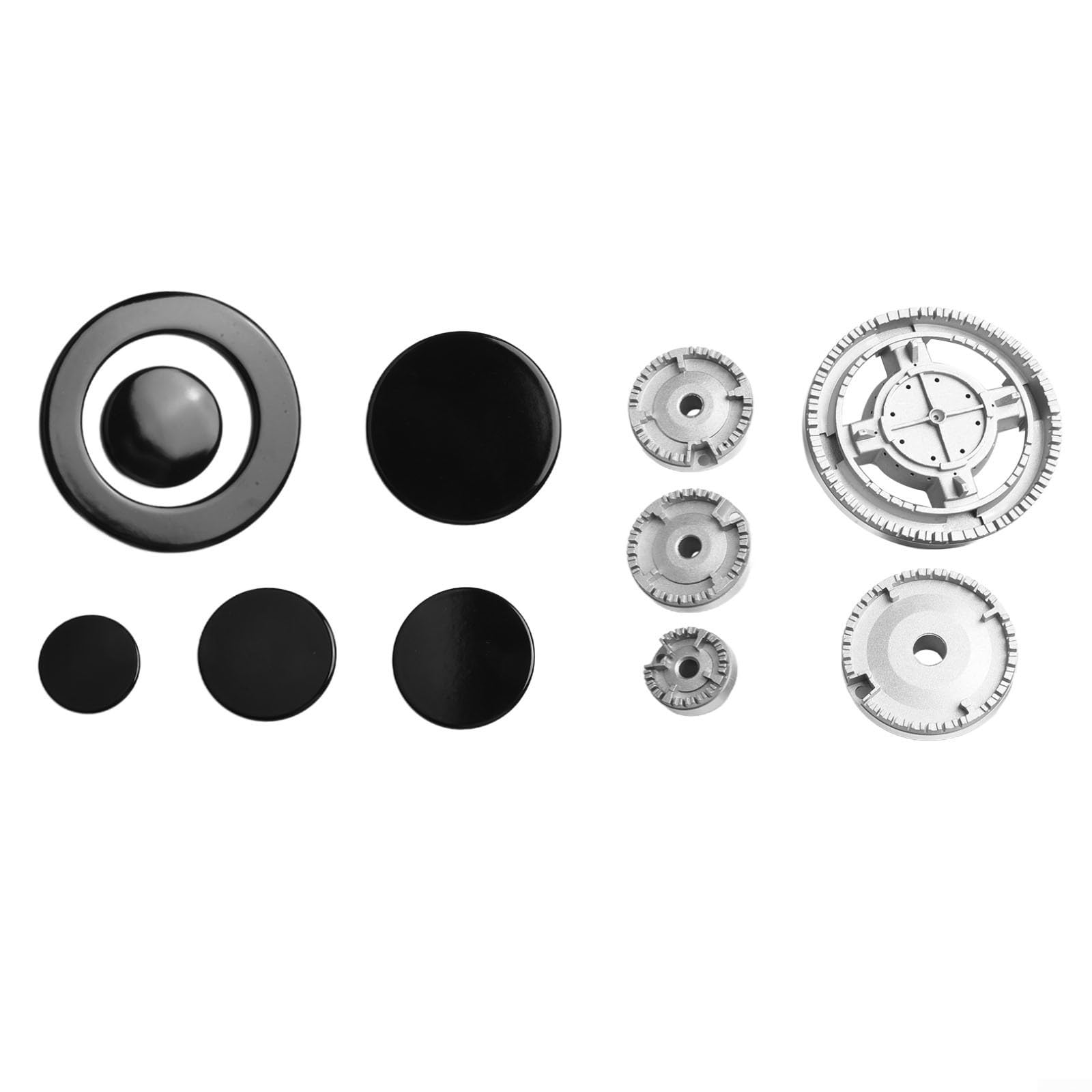 Kit de bouchons de poêle pour cuisinières à gaz Sabaf - Têtes de brûleur en métal avec répartition uniforme de la flamme pour un meilleur contrôle de la cuisson (plat)