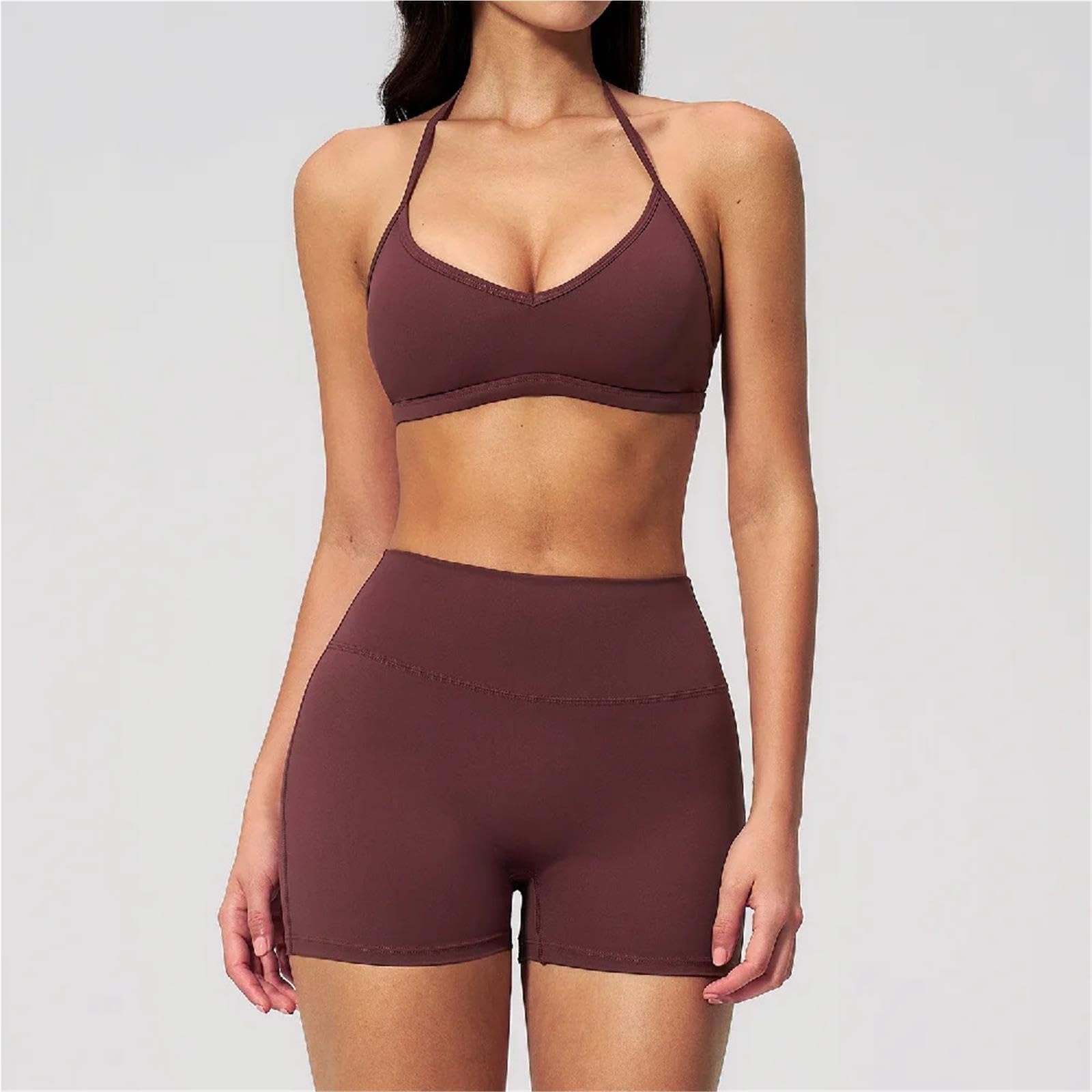 Conjunto Yoga Verano 2 Piezas Mujer Chándal Ropa de Entrenamiento