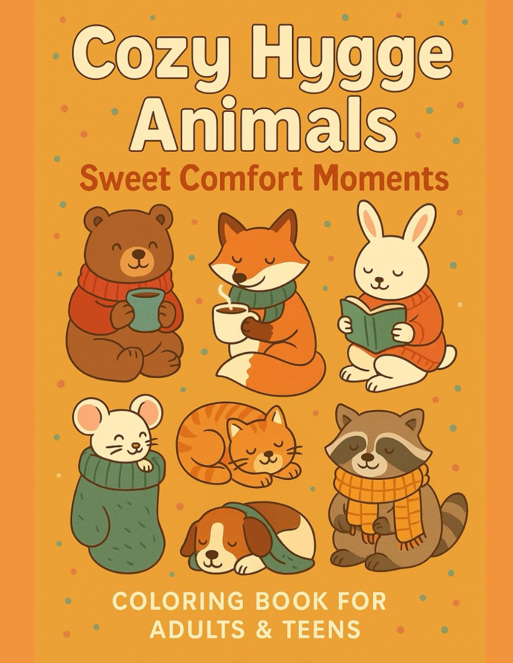 Cozy Hygge Animals – Sweet Comfort Moments: Coloring Book for Adults & Teens