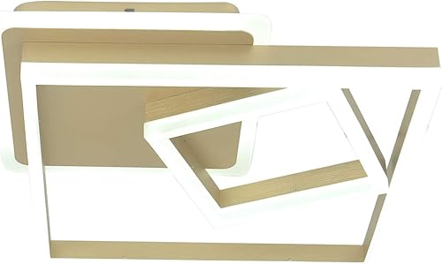 Miniatura 5 de Lámpara de techo LED geométrica de 3 cuadrados, lámpara LED moderna de 78 W con control remoto de 3000 K - 6500 K regulable, pantalla acrílica de