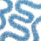 WILLBOND 50 Feet Tinsel Garland Metallic Tinsel Twist Garland Christmas Tree Decorations New Year...