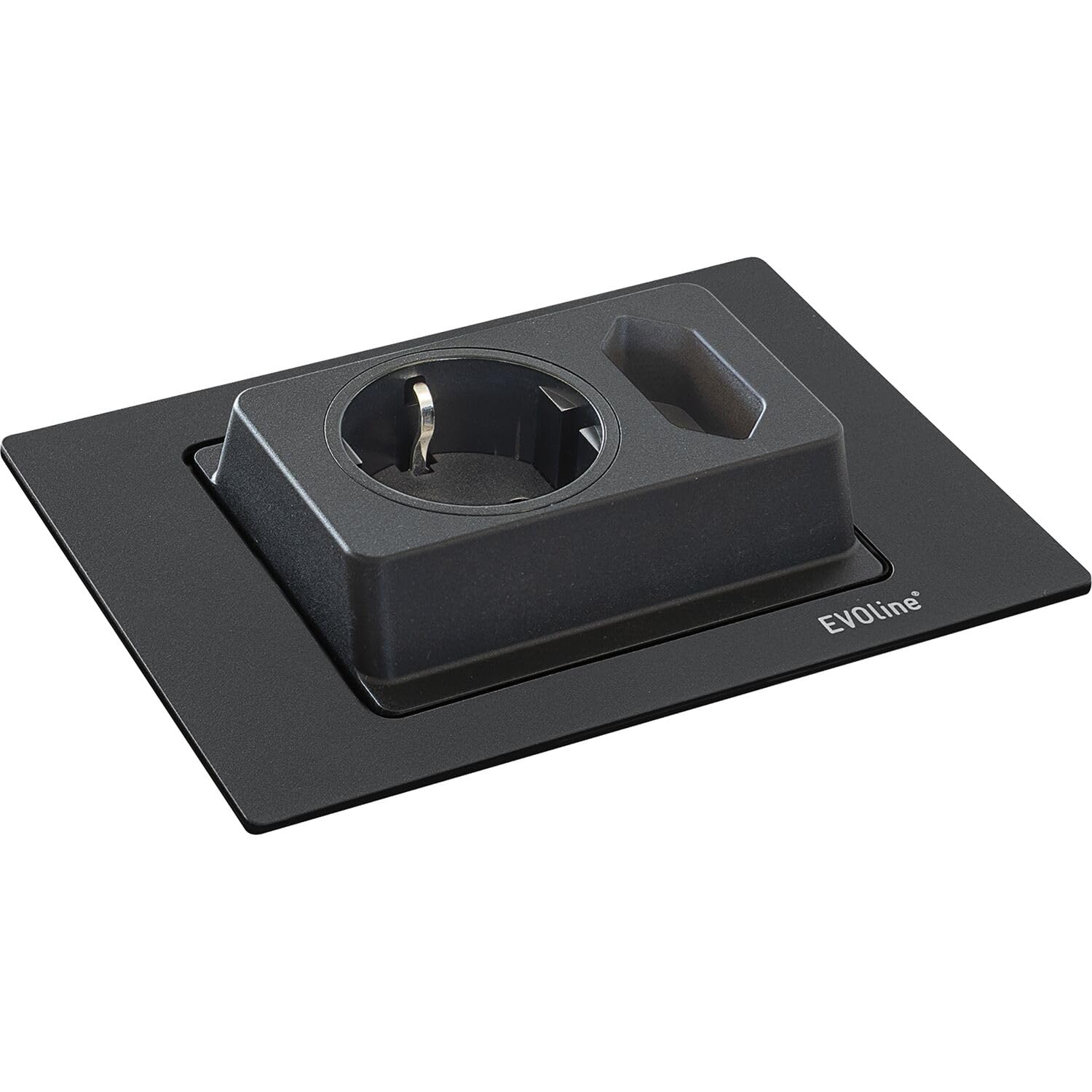 EVOline Spin prise Schuko noir mat encastrable plan de travail cuisine