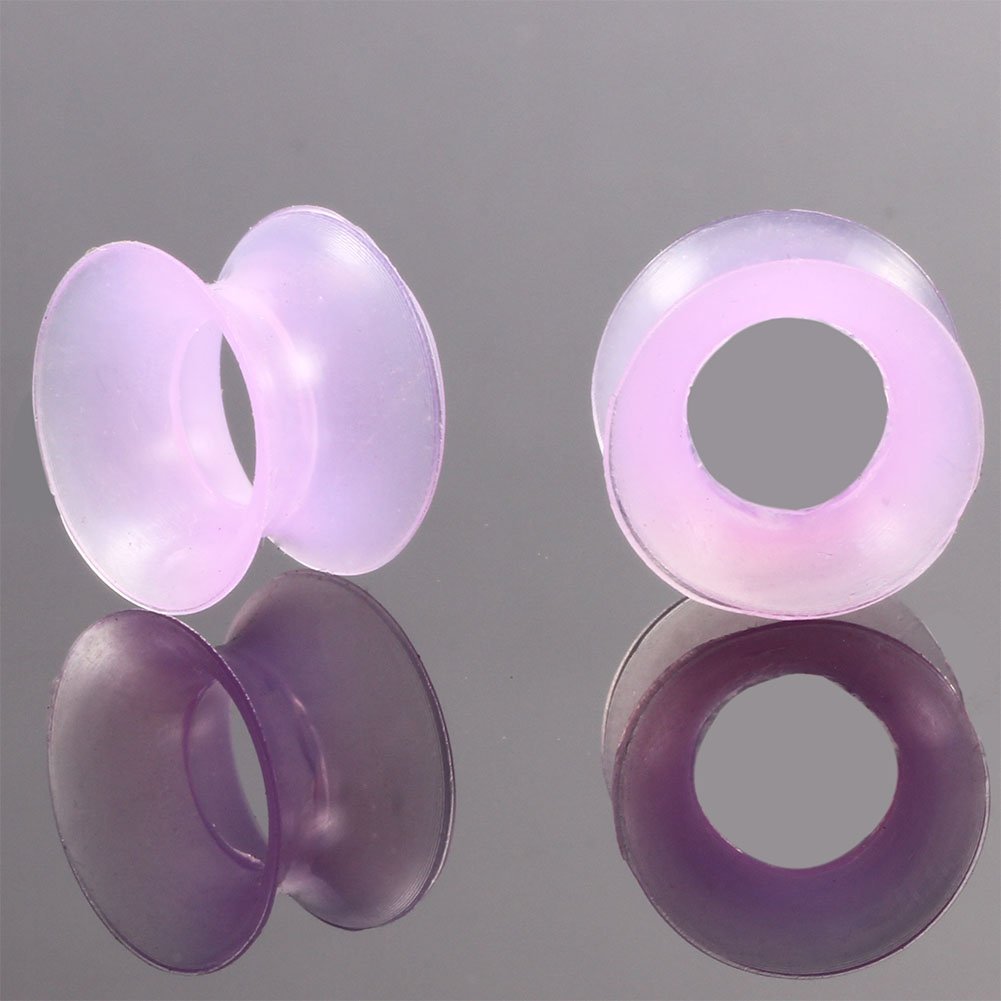 Huacan Zestaw silikonowych tuneli do uszu, 14 mm, super cienkie, czysty kolor + żyła kolorowa, 10 par, Double Flared Soft Plug z wielokolorowym marmurkowaniem, punk, uniseks, 20 sztuk