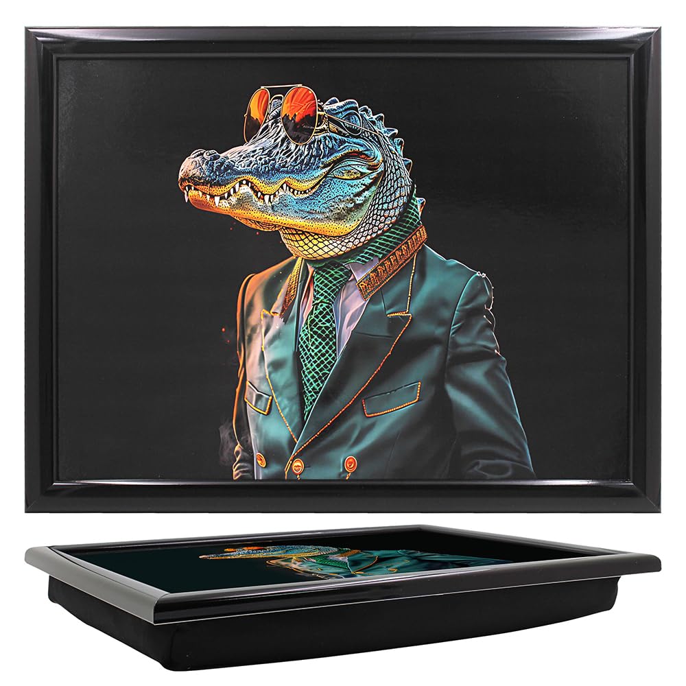 Tamersgifts Crocodile Laptray Cushioned Laptrays Lap Tray Tv Dinner Bean Bag Padded Cushion Gift (Crocodile Laptray)