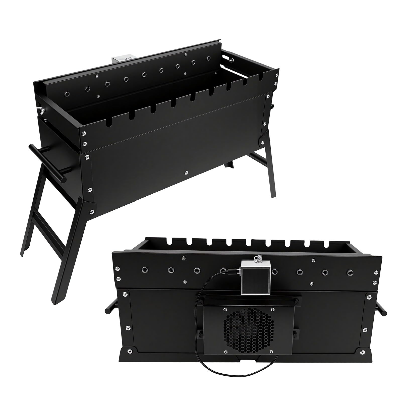 SUNGOOYUE Obrotowy Grill Węglowy 50 Cm, Stalowy Przenośny BBQ for