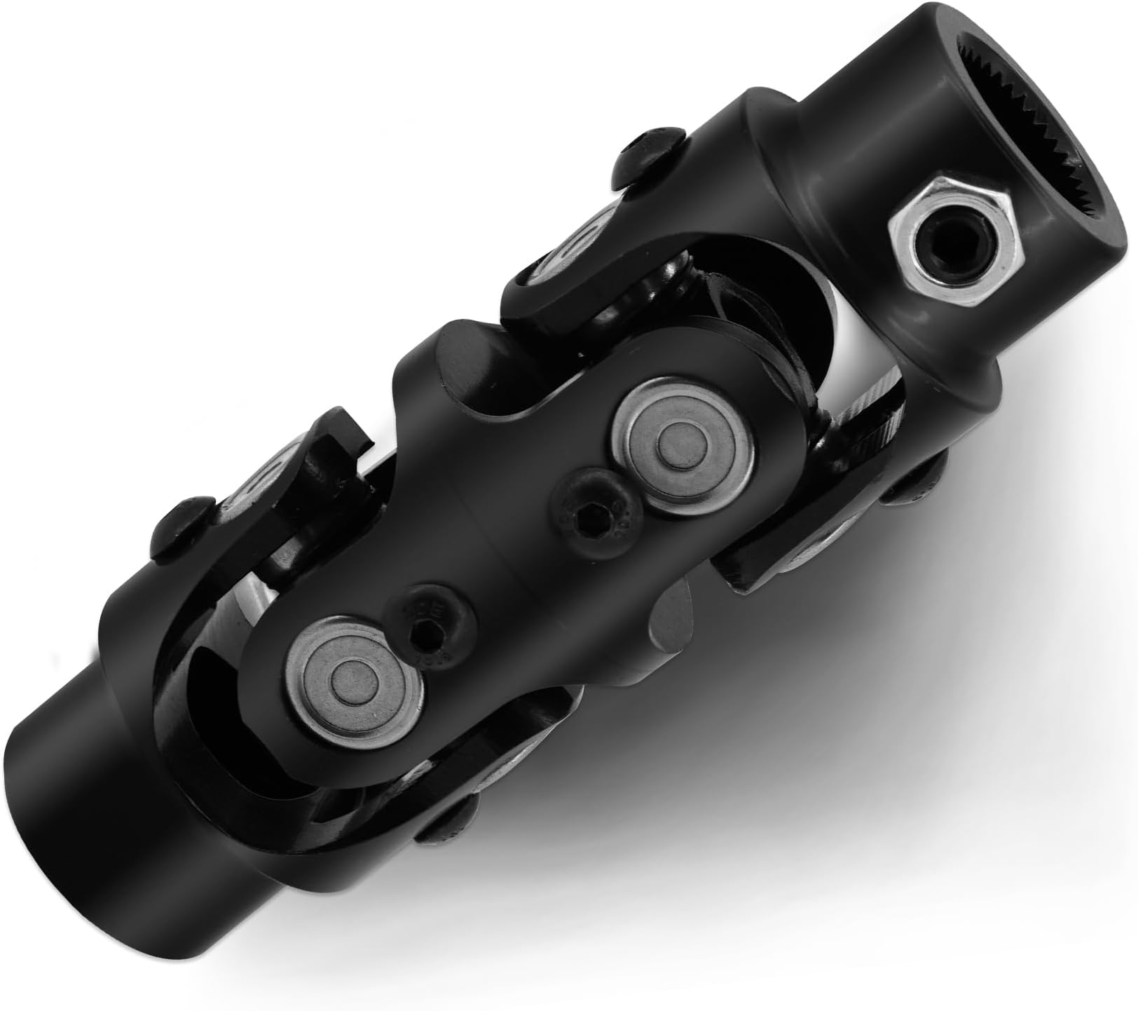 13/16" -36 Spline X3/4" Round Black Double U Joint Steering Universal Joint DOUBLE U Joint Shaft,Total Length: 5-1/8"