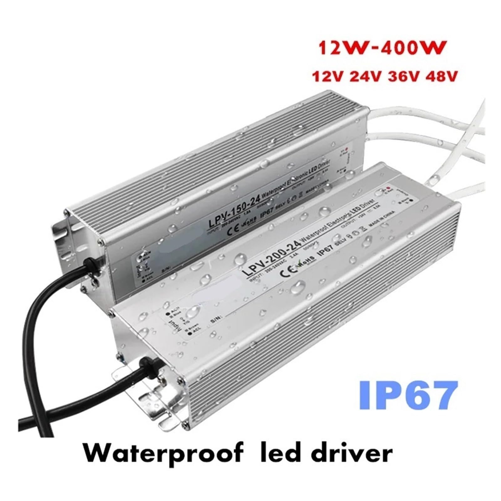 12 W, 35 W, 60 W, 120 W, 200 W, wasserdicht, für den Außenbereich, 12 V, 24 V, 36 V, 48 V, LED-Controller, Aluminiumgehäuse (220 V, 24 V, 35 W)