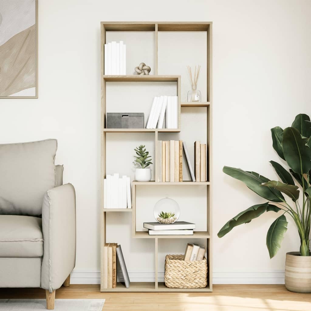 Generisch Raumteiler-Bücherregal Sonoma-Eiche 67x25x161,5cm Holzwerkstoff,Möbel,Regalsysteme,Bücherregale Bücherschränke-858077