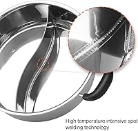 Vista 3 de Olla Caliente Shabu de Acero Inoxidable, Olla China de Inducción Shabu con Divisor para Cocina de Gas