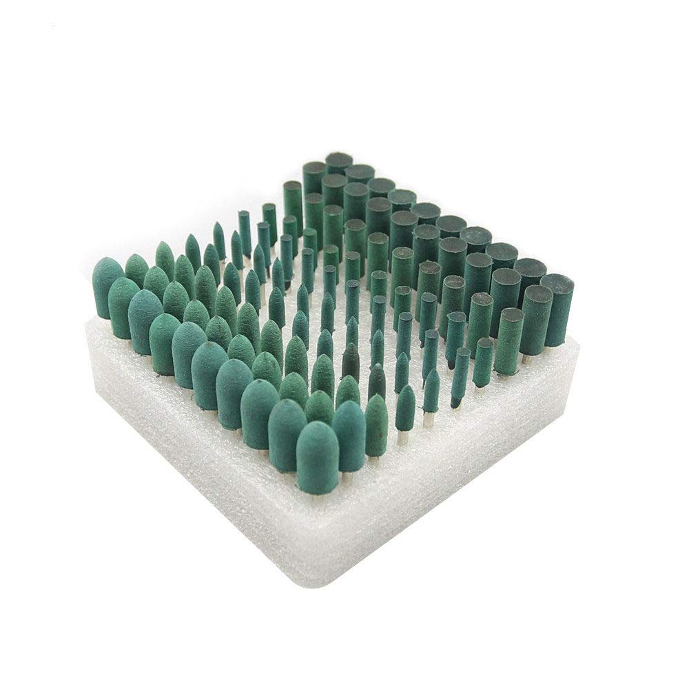 100 Stück Gummipunkt OD10-4mm Schleifkopf für formschlüssige polnische Dremel Matrizenschleifwerkzeuge, Zylinder 5mm