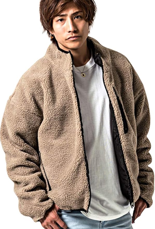 Amazon | [キャバリア] メンズ ユニセックス 中綿リバーシブルボア