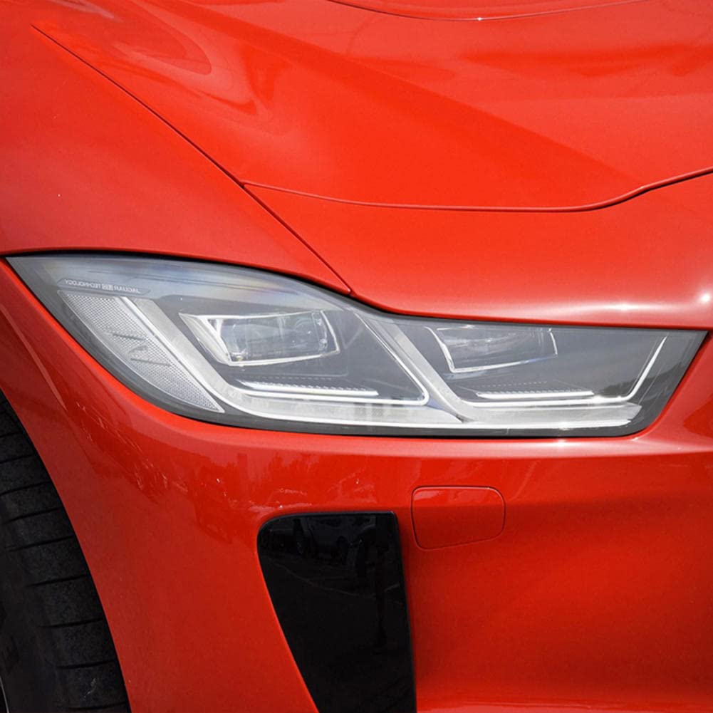 2 Pezzi Auto Faro Tinta Nero Pellicola Protettiva Vinile Protezione Adesivo TPU Trasparente, per Jaguar I Pace 2018-On Accessori
