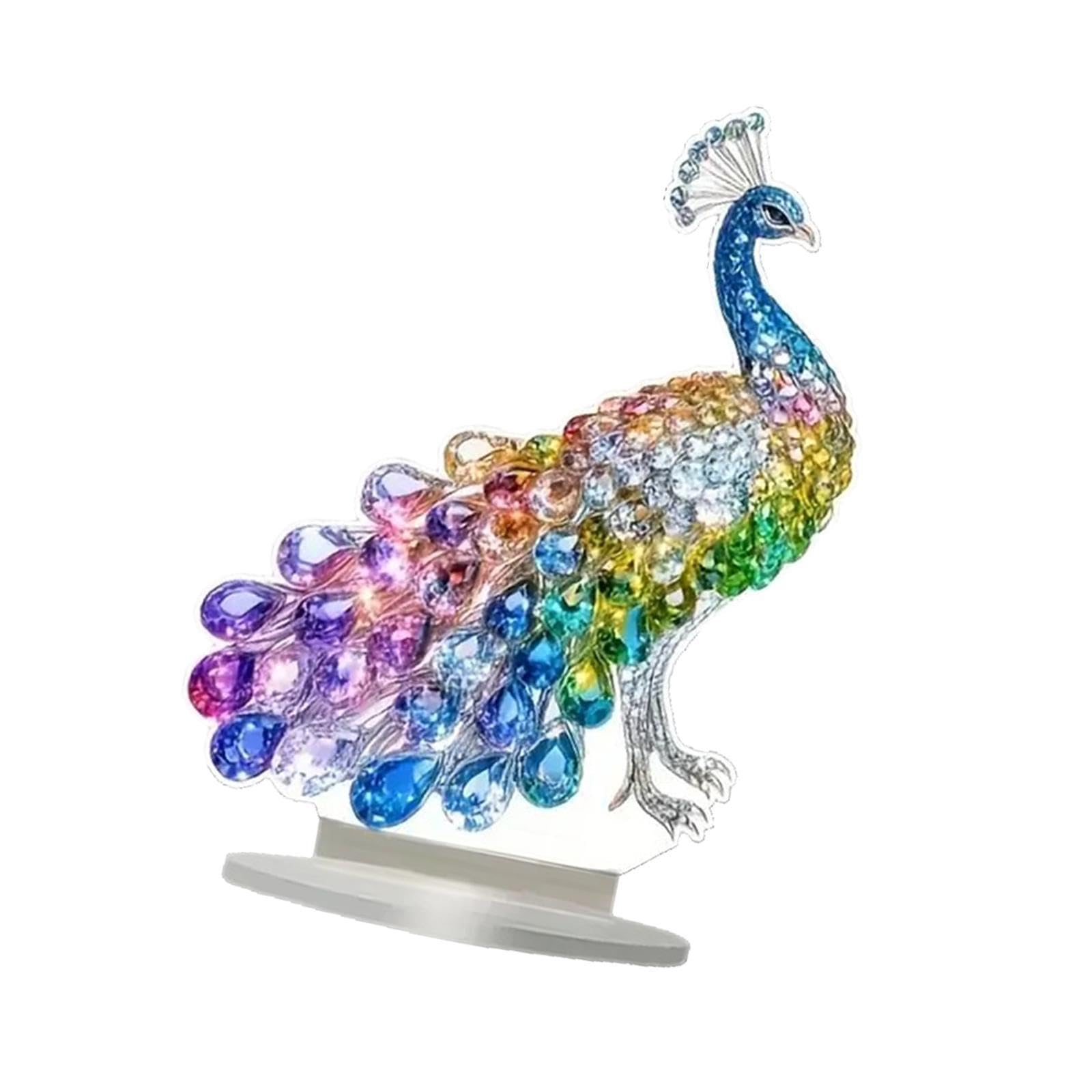 PIXZCSA Lightweight Vibrant Decorative Flat Acrylic Sign 2D Colorful Peacock Crafts Elegant Stylish Plaque Flat Acrylic Sign Complements Home Decor While