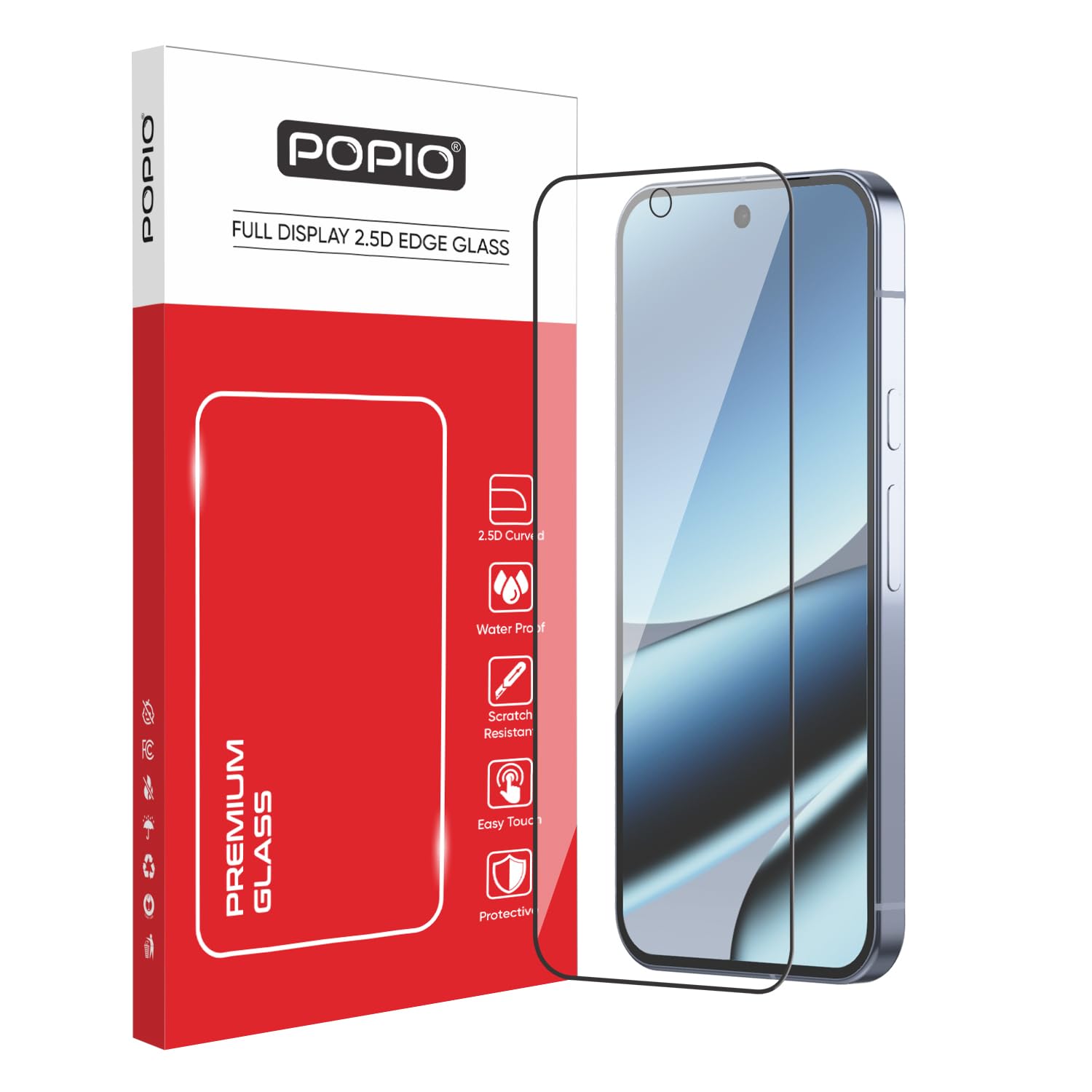 POPIO Military-Grade Gorilla Tempered Glass for Google Pixel 10 Pro XL (Black) with Edge to Edge Coverage and Easy Installation kit