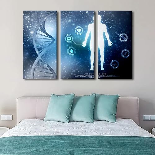 Large Canvas Wall Art DNA Strands Canvas Painting Wall Art Male Figure Wall Deco