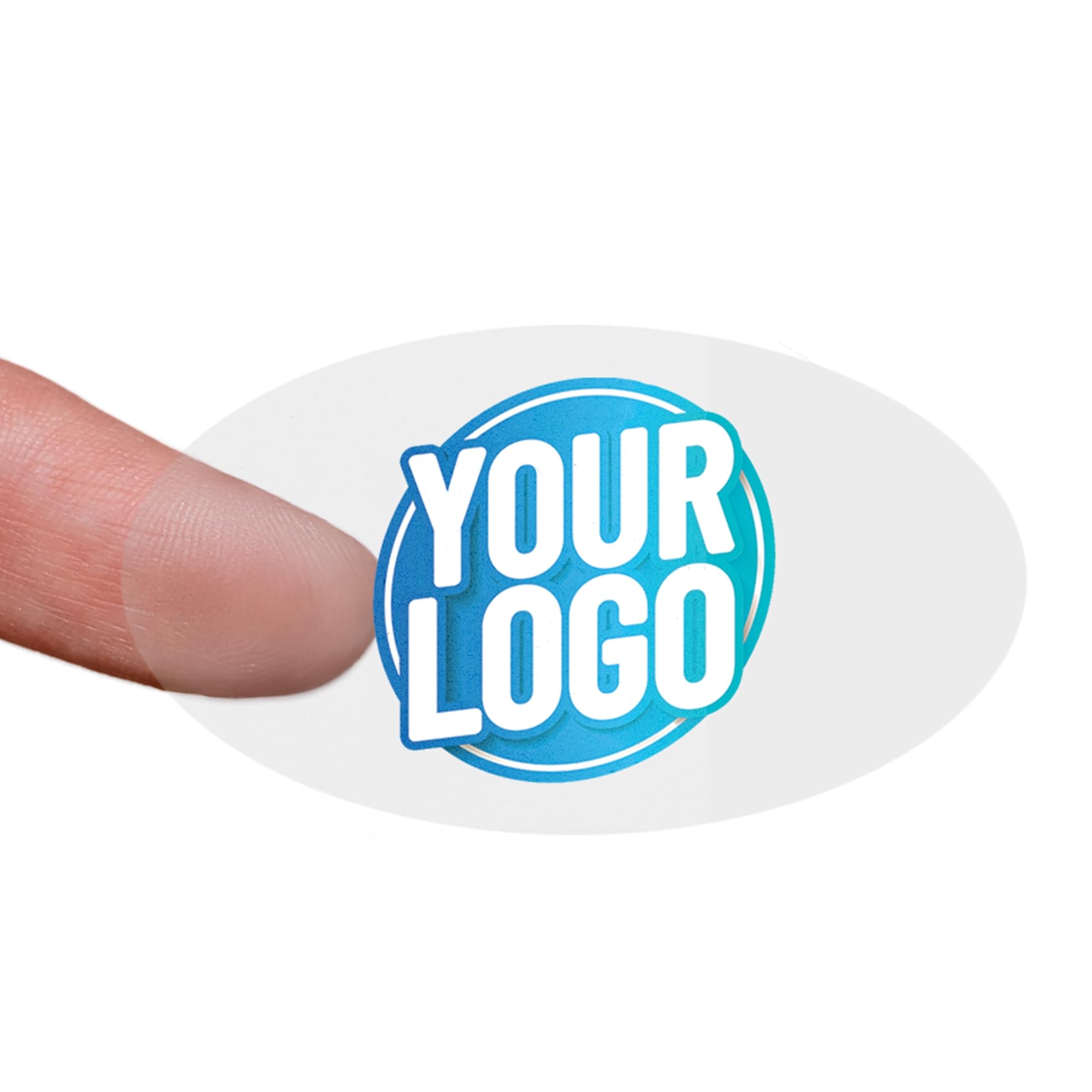 Personalised 60mm x 34mm Transparent Oval Stickers - Custom Logo Labels - Label - Company Branding Sticker - Packaging - Thank You Seals (Transparent Matt, 42 Labels (2 Sheets)) โ image 1