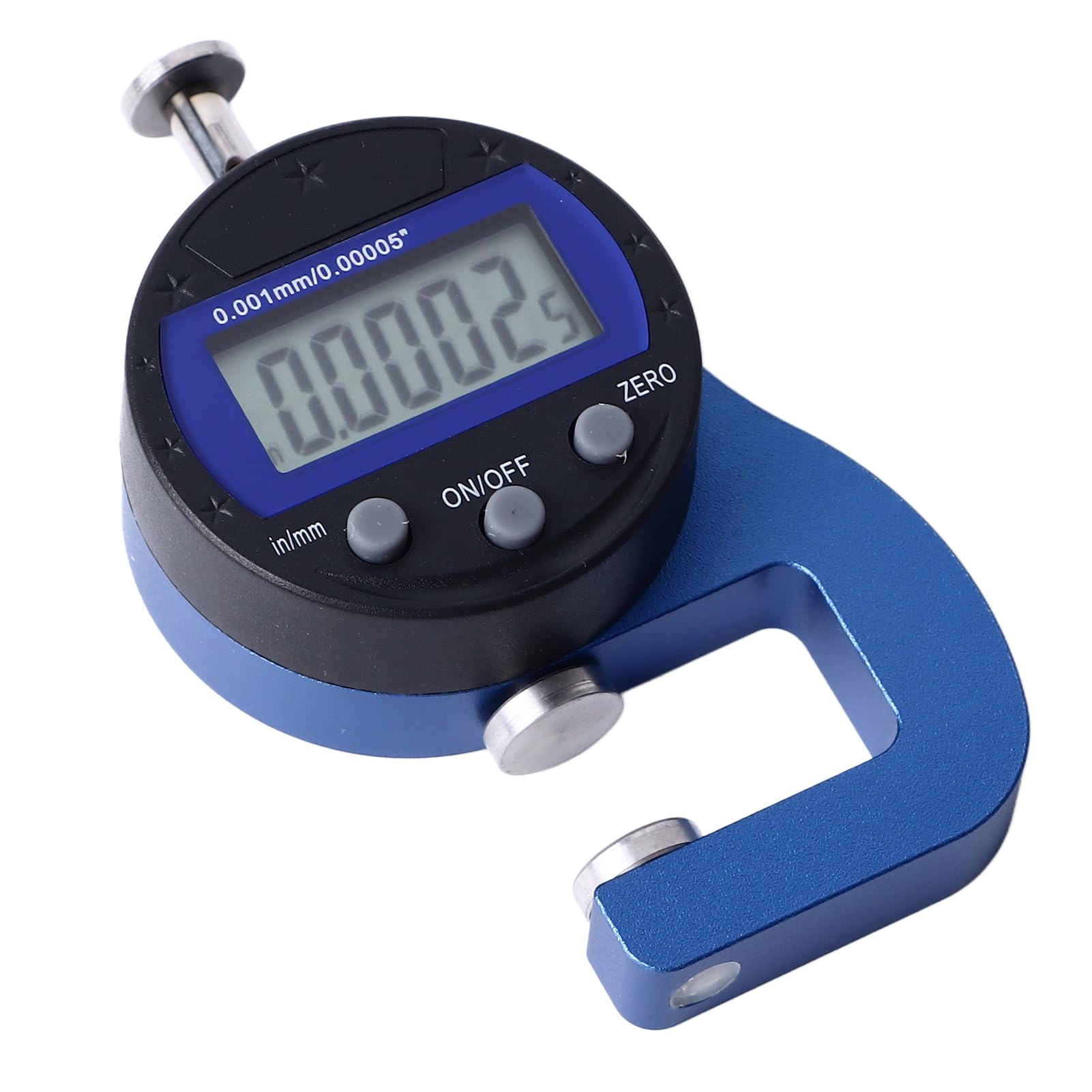 Medidor de espesor digital Resolución de 0,001 mm, calibrador electrónico para medición de precisión Pantalla LCD de aleación de aluminio para papel cuero metal