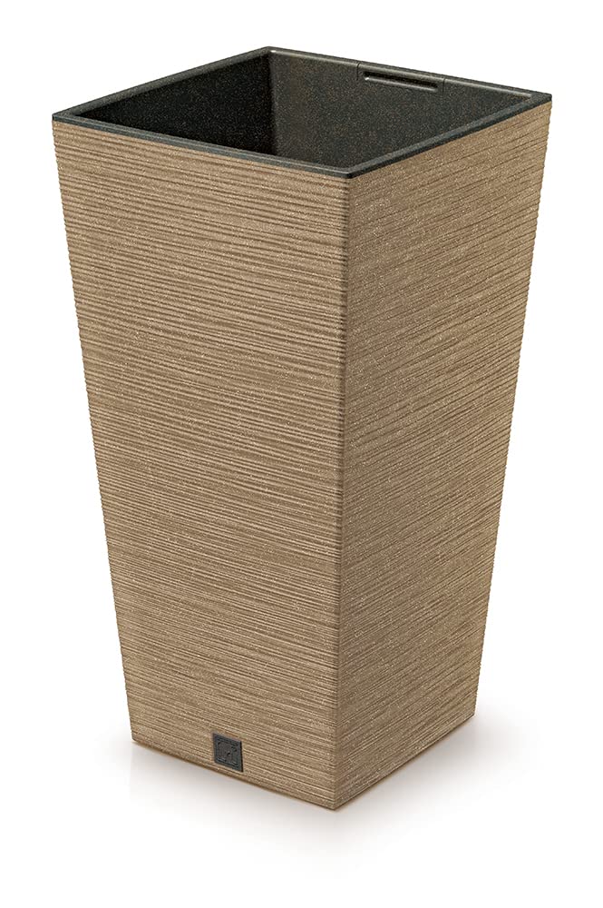 Urbn-Living Natural200mm Furu Eco Square Tall Planter from B&Q