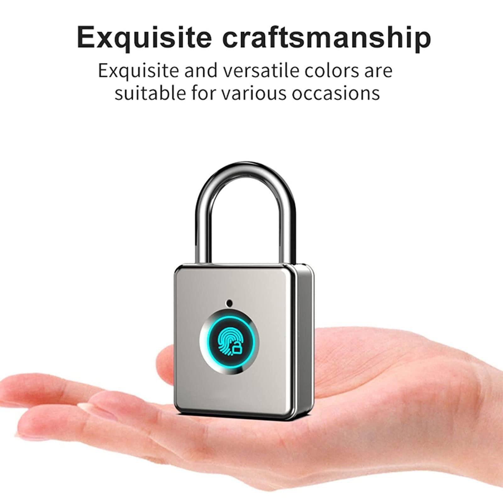 Cerrar Candado inteligente sin llave, candado con huella dactilar recargable por USB, candado biométrico de Metal sin llave, candado inteligente con huella dactilar para armario de puerta