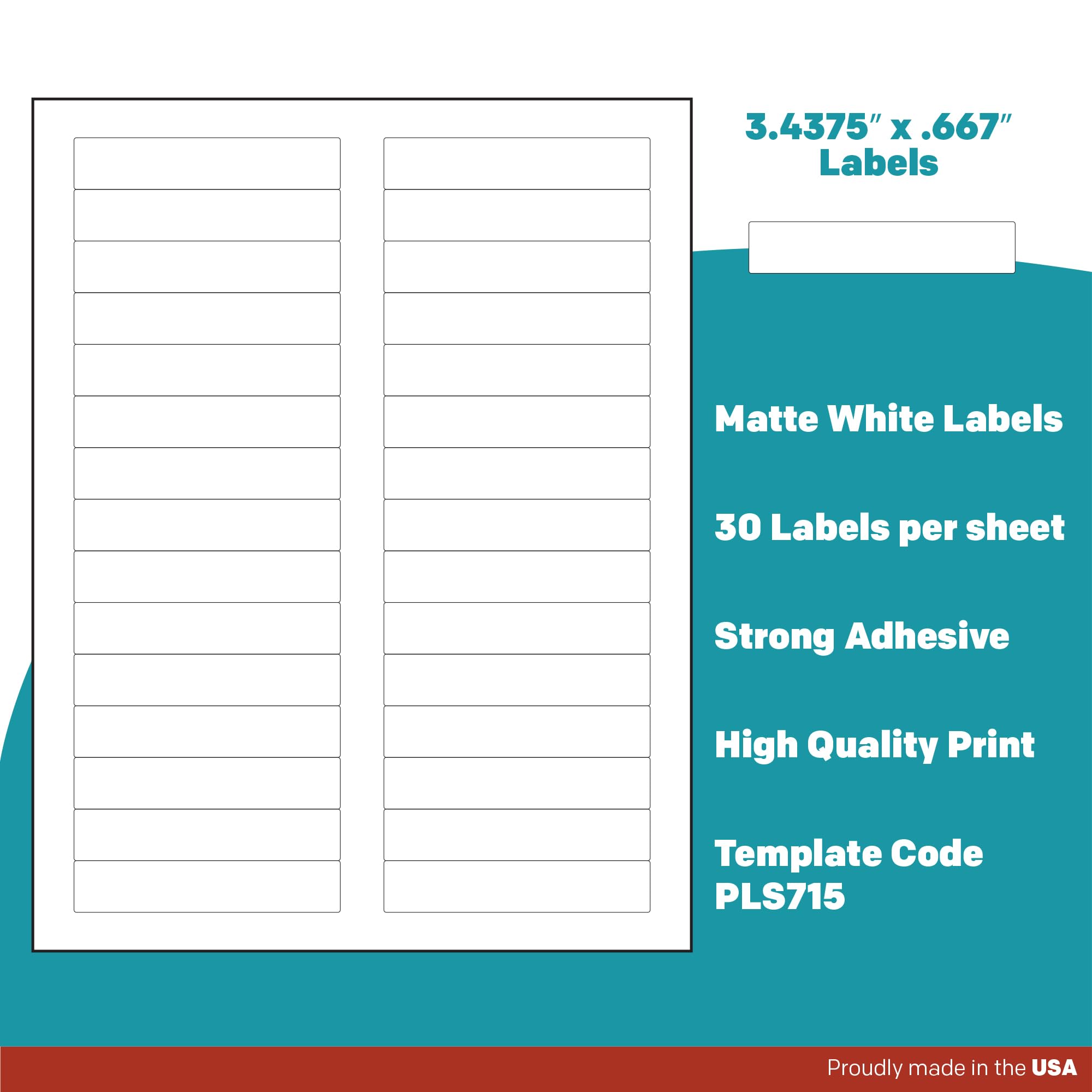 Snapklik.com : Premium Label Supply White File Folder Labels 3.4375