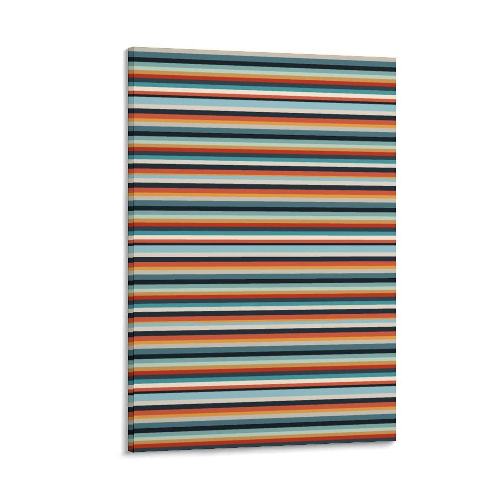 Canvas Wall Art for Living Room 16"x24" Modern Artwork Painting Pictures Hanging Canvas Prints Fashion Striped Aesthetic Wall Art for Bedroom Bathroom Office Wall Art Print Decor Fashion Striped Canv