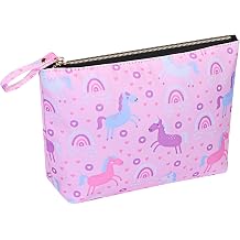 Large Makeup Bag for Women Zipper Pouch Travel Cosmetic Organizer Animal Print, Unicorn