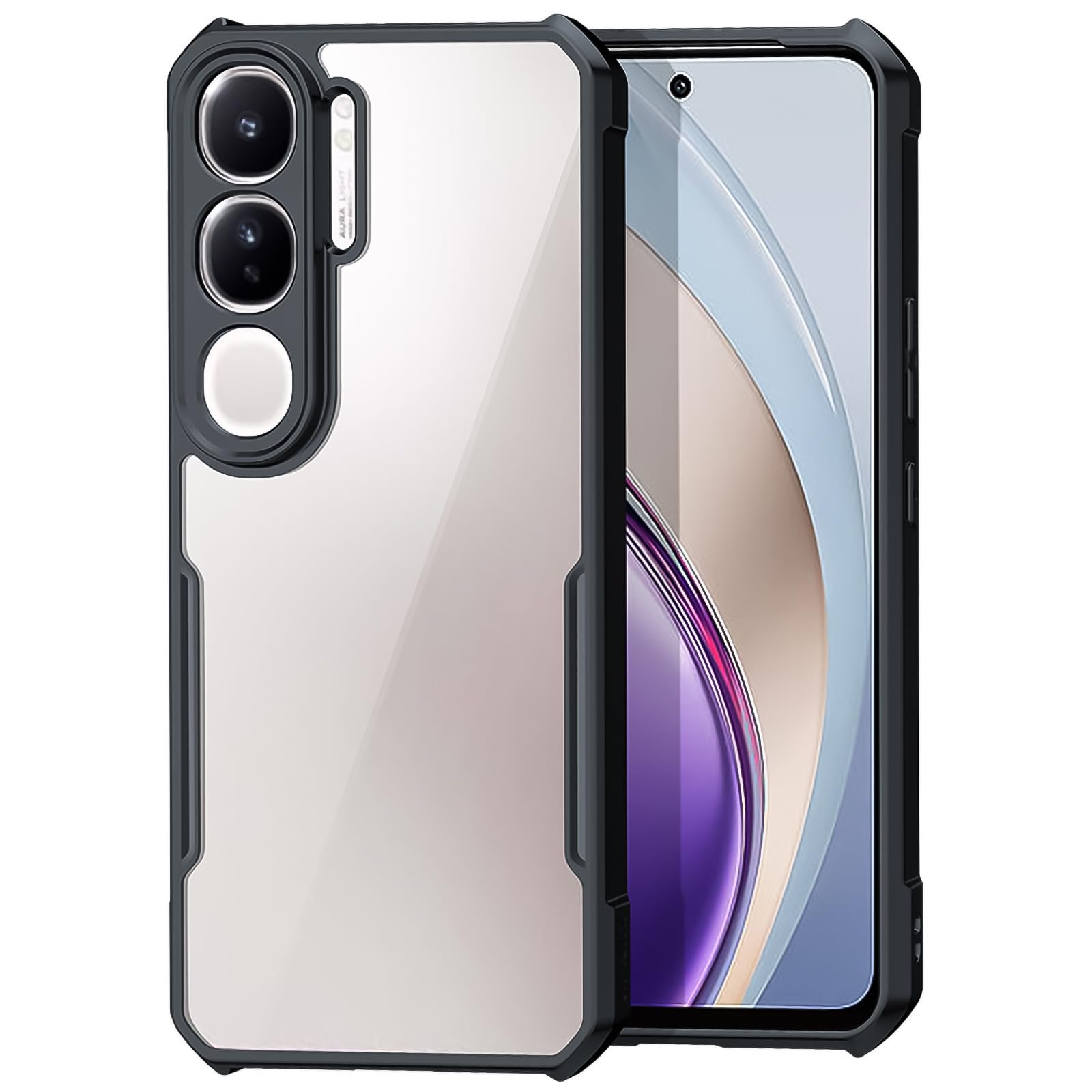 For Vivo V40 Lite 5G Cover, Camera Lens Protection Back Cover, TPU Shockproof Airbags Bumper Mobile Phone Case Anti-Yellowing Slim Fit Protective Casing (V40 Lite 5G)