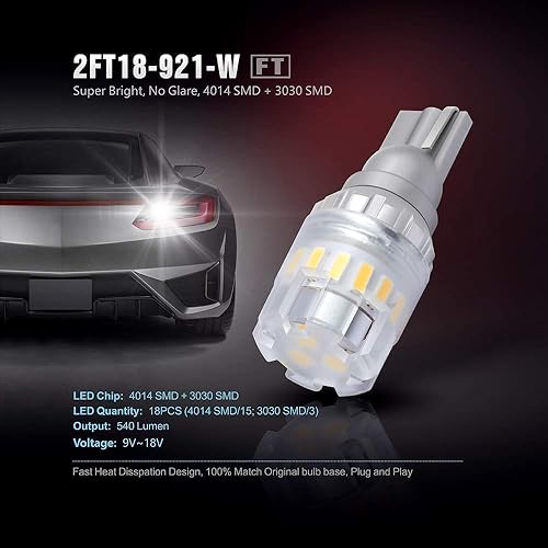 Miniatura 7 de Paquete de luces LED de respaldo y interior de automóvil de EE. UU