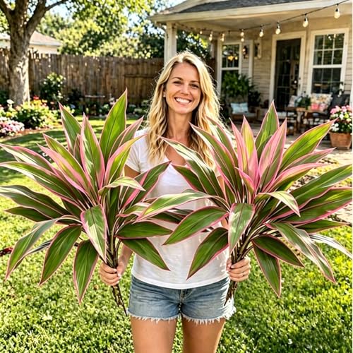 2pcs Artificial Tropical Plant UV Resistant Large Faux Plants Outdoor (B1)
