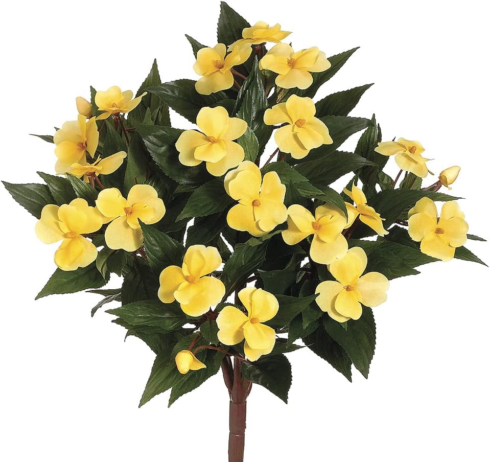 13.7" New Guinea Impatiens Bush Yellow (Pack of 6)