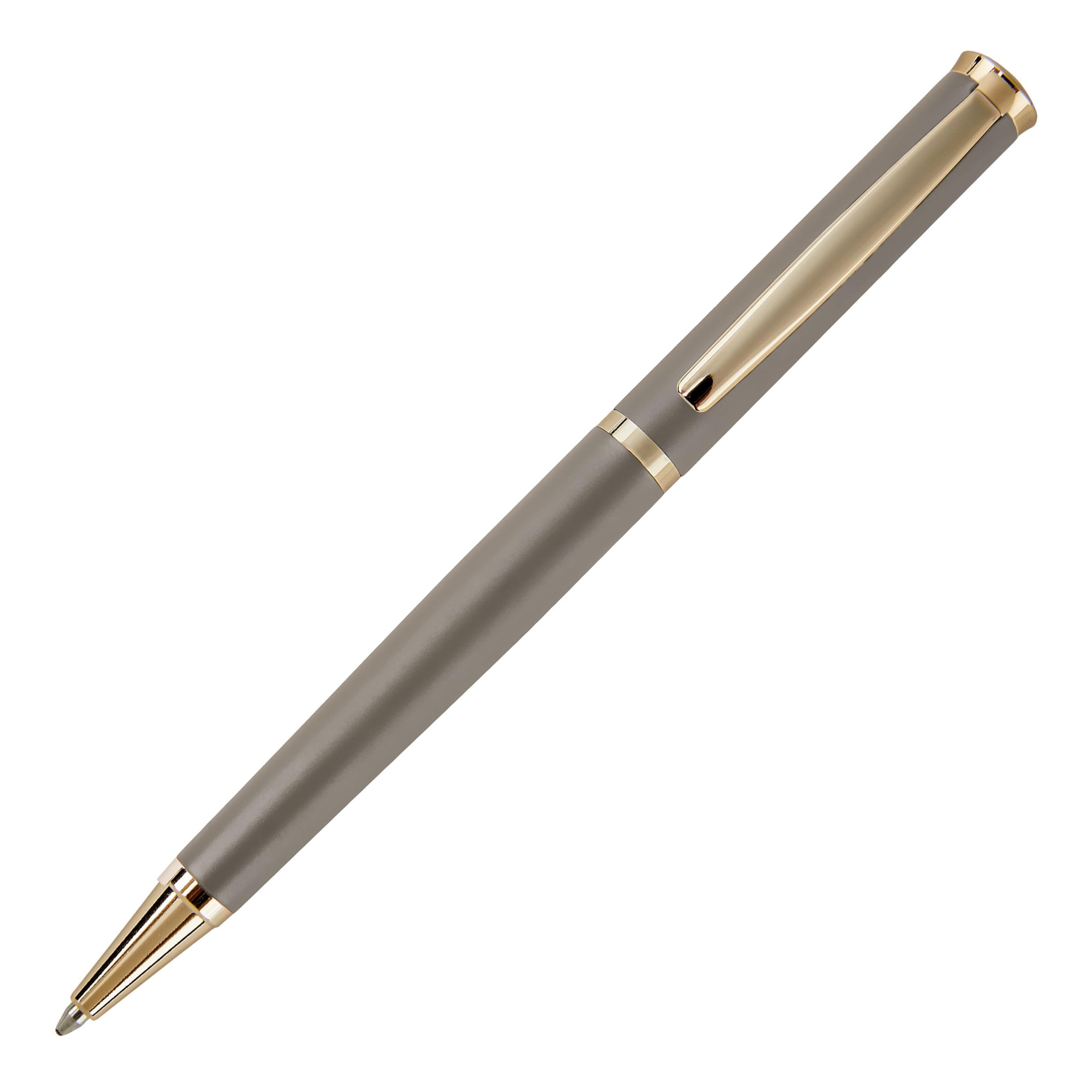 HUGO BOSS Sophisticated Matte Taupe Ballpoint Pen Made of Brass Pastel Grey Dimensions 9 8 x 136 mm
