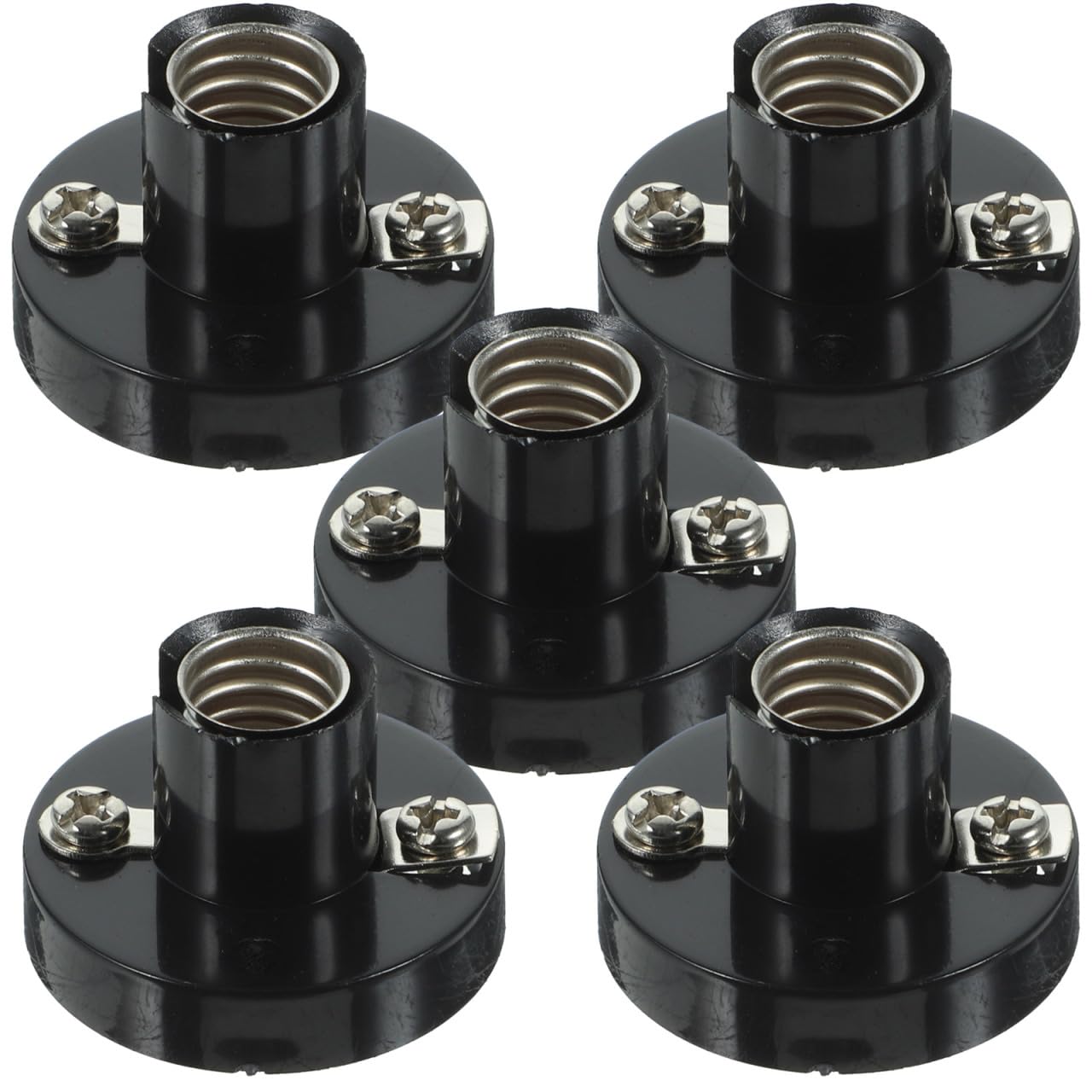 WHAMVOX E10 Screw Lamp Holder 1.18 Inch Mini Bulb Socket Base for Electrical Experiments Diy Lighting Accessories Stable Bakelite Lamp Base for Home Commercial Use 5 Pack