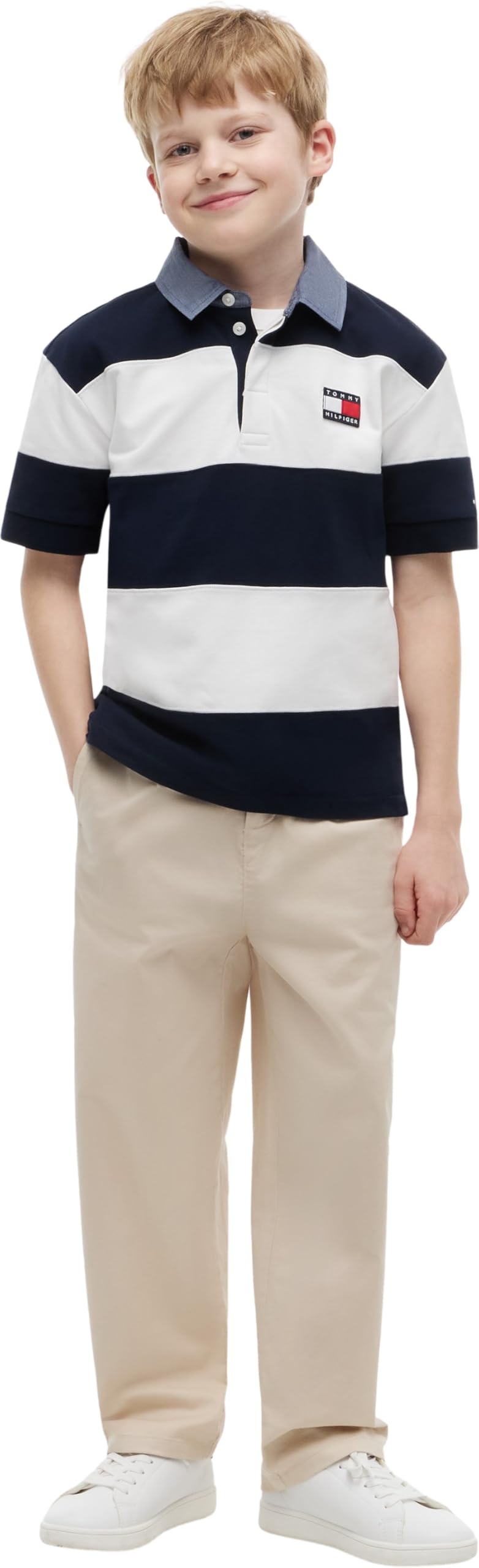 Tommy Hilfiger Jungen Contrast Collar Rugby Polo Ss Kb0kb10473 Andere Poloshirts