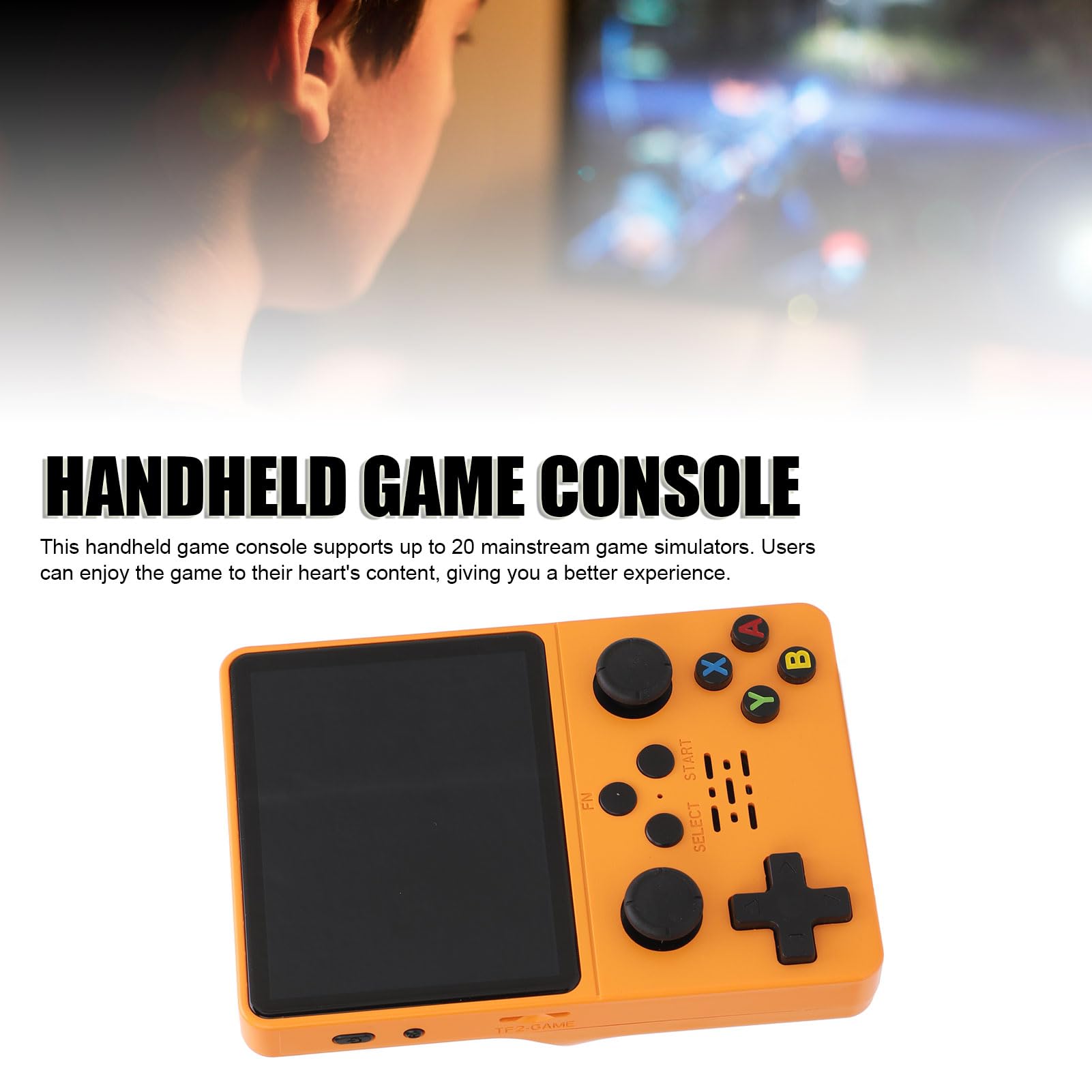 Przenośna Konsola do Gier R35s, Konsole do Gier Retro, Dwa Analogowe Joysticki 3D, Ekran IPS 3,5 Cala, 20 Symulatorów, Przenośne Gry Wideo w Stylu Retro 64 GB / 128 GB, Bateria