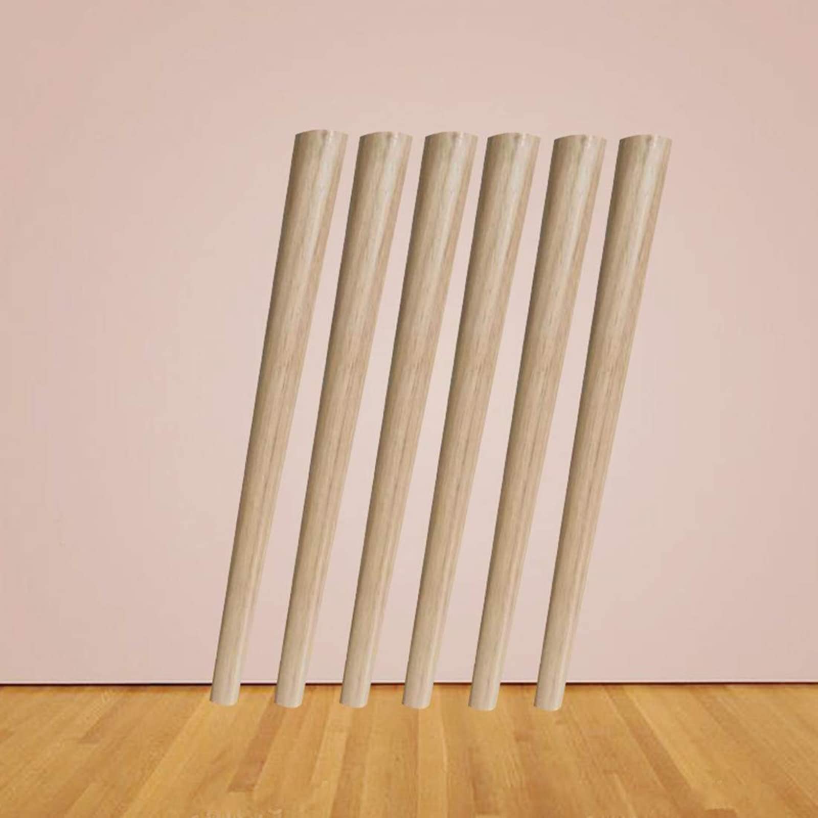 Set di 4 gambe per mobili in legno massello con accessori, piedini in quercia, gambe da scrivania, piedini di ricambio per tavolo da pranzo, gambe per divano, salotto, divano, obliquo, a forma conica,