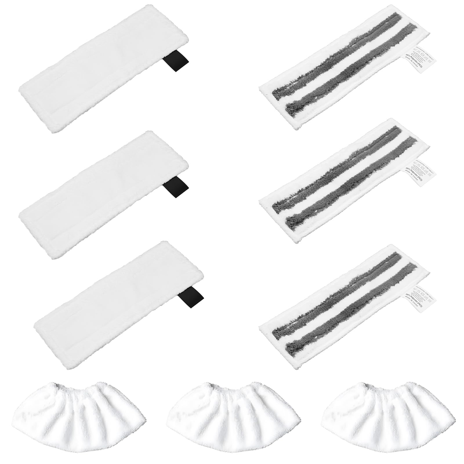 STEEIRO 10 Piece Microfibre Cloth Set, Microfibre Cloth Set Compatible with Karcher Steam Mops, EasyFix SC2, SC3, SC4, SC5, Machine Washable (5 Floor Cloths + 5 Hand Nozzle Covers)