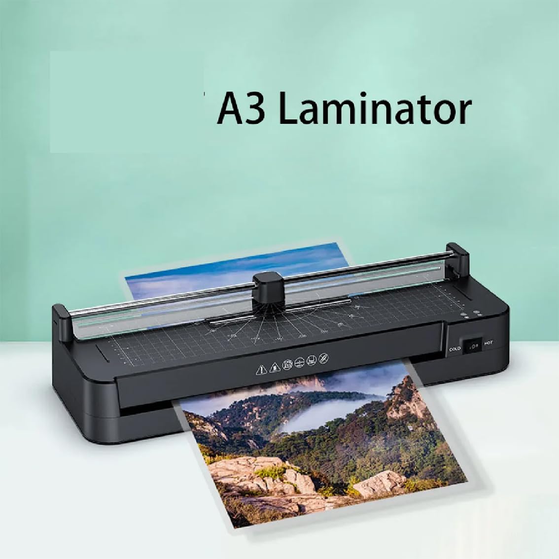 Plastificatrice A3, con 40 Fogli da Plastificare, Riscaldamento Rapido in 2 Minuti, velocità 355 Mm/Min, per Formati A3, A4, A5 E A6, con Taglierina E Arrotondatore per Angoli.